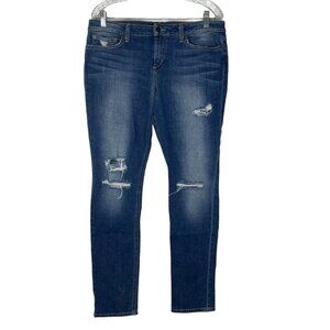 Joe's Jeans Women's 33 Skinny Distressed Blue Denim Stretch Jeans